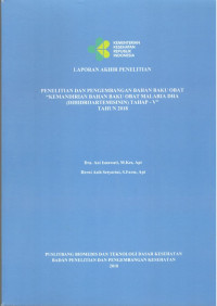 Image of Laporan Akhir Penelitian : Penelitian dan Pengembangan Bahan Baku Obat 