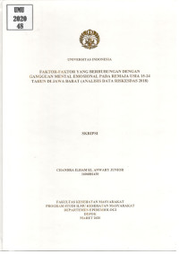 Image of Faktor-faktor yang Berhubungan dengan Gangguan Mental Emosional pada Remaja Usia 15-24 Tahun di Jawa Barat (Analisis Data RISKESDAS 2018)