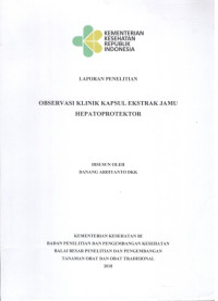 Image of Laporan Penelitian Observasi Klinik Kapsul Ekstrak Jamu Hepatoprotektor