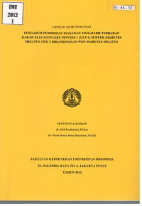 Image of Pengaruh Pemberian Makanan 350 Kalori terhadap Kadar Glucagon-like Peptide-1 (GLP-1) Subyek Diabetes Melitus Tipe 2 Dibandingkan Non Diabetes Melitus