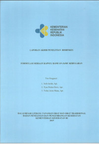 Image of Laporan Akhir Penelitian Risbinkes Formulasi Sediaan Kapsul Ramuan Jamu Kebugaran