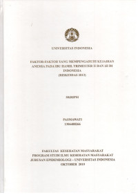 Image of Faktor-faktor yang mempengaruhi kejadian anemia pada ibu hamil trisemester II dan III di Indonesia: Riskesdas 2013