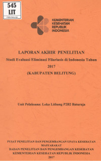 Image of Studi Evaluasi Filariasis di Indonesia Tahun 2017 (Kabupaten Belitung)
