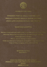 Image of Pengaruh Promosi Kesehatan Terhadap Perilaku Merokok Pekerja Sektor Informal Studi Quasi Eksperimen pada Tukang Ojek. (Ringkasan Disertasi)