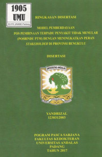 Image of Model Pemberdayaan Pos Pembinaan Terpadu Penyakit Tidak Menular (Posbindu PTM) dengan Meningkatkan Peran Stakeholder di Provinsi Bengkulu. (Ringkasan Disertasi)