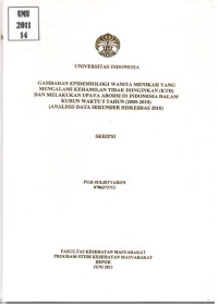 Image of Gambaran Epidemiologi Wanita Menikah yang Mengalami Kehamilan tidak Diinginkan (KTD) dan Melakukan Upaya Aborsi di Indonesia dalam Kurun Waktu 5 Tahun (2005-2010) (Analisis Data Sekunder Riskesdas)