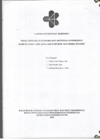 Image of Laporan Penelitian Risbinkes : Total Fenolik, Flavonoid, dan Aktivitas Antioksidan Ramuan Jamu Cabe Jawa, Daun Sendok, dan Herba Seledri