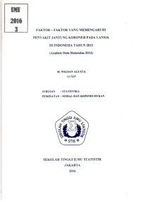 Image of Faktor-Faktor yang Memengaruhi Penyakit Jantung Koroner pada Lansia di Indonesia Tahun 2013 (Analisis Data Riskesdas 2013)