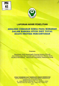 Image of Analisis cemaran kimia pada makanan dalam rangka studi diet total suatu proyek percontohan