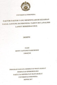 Image of Faktor-Faktor yang Mempengaruhi Kejadian Gagal Jantung di Indonesia Tahun 2013 (Analisis Lanjut Riskesdas 2013
