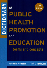 Image of Dictionary public health promotion and education: terms and concepts