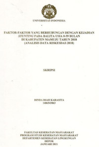 Image of Faktor-faktor yang Berhubungan dengan Kejadian Stunting pada Balita Usia 0-59 Bulan di Kabupaten Mamuju Tahun 2018 (Analisis Data Riskesdas 2018)