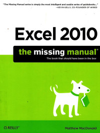 Image of Excel 2010: the missing manual the book that should have been in the book