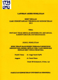 Image of Efek Terapi Mangiferin terhadap Resistensi Insulin pada Model Hewan Coba yang Diinduksi dengan Diet Tinggi Fruktosa