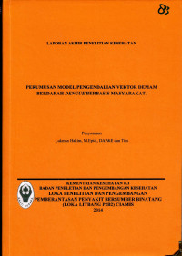 Image of Perumusan model pengendalian vektor DBD berbasis masyarakat
