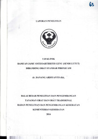 Image of Ramuan jamu oesteoarthritis genu (sendi lutut) dibanding obat standar piroxicam