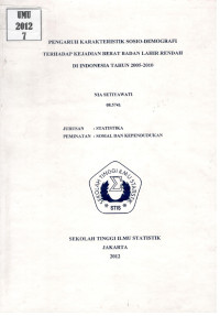 Image of Pengaruh Karakteristik Sosio-Demografi Terhadap Kejadian Berat Badan Lahir Rendah di Indonesia Tahun 2005-2010