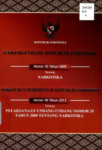 Image of Undang-undang RI No 35 tahun 2009 tentang Narkotika